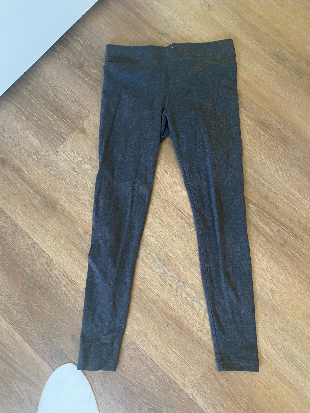Girls' Dark Gray Stretch Leggings with Comfortable Waistband